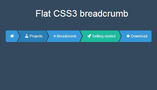 Flat CSS3 breadcrumb